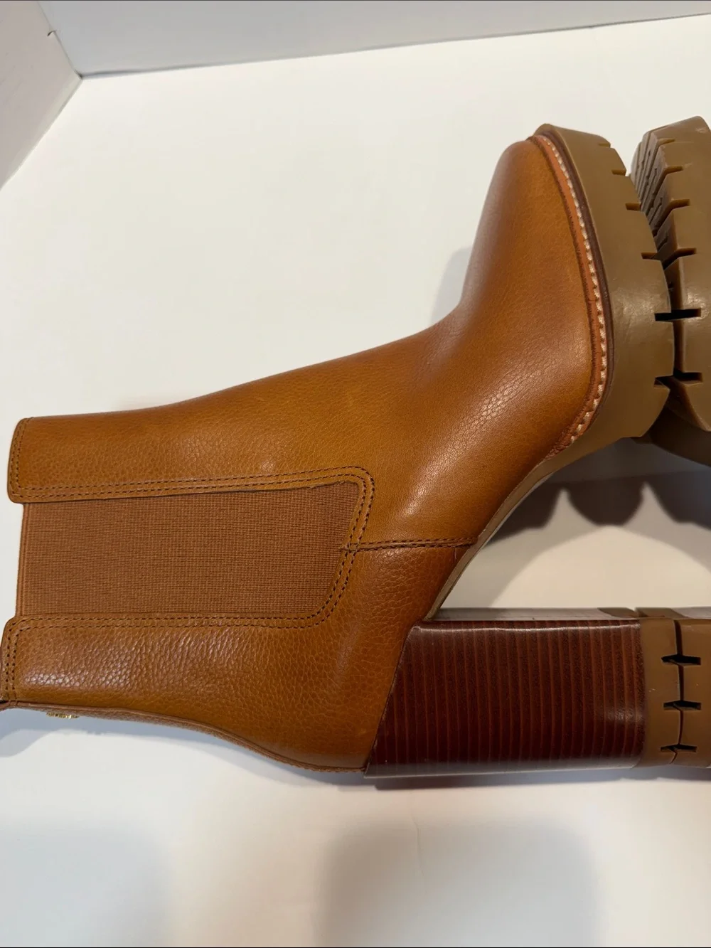 Tory Burch Camel Lug Ankle Boots
